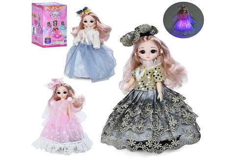 Лялька LM-35-36A-48 (48шт) 24см, шарнірні руки, танцює, музика, світло, 3 види, на бат-ці, в кор-ці,