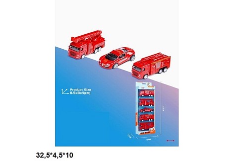 Набір модельок 5шт. 1210-N28 пожежна метал.інерц.кор.32,5*4,5*10 /60/
