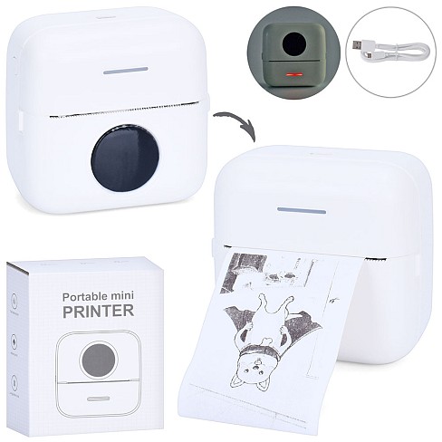 Принтер KDC-0019A (12шт) 8,5-8,5-4,5см, миттєвий друк, аккум, папір, Bluetooth, USBзарядне, в кор-ці