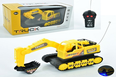 Екскаватор 0507-12 (48шт) р/к, 18см, світло, рухливий ковш, на бат-ці, в кор-ці, 23,5-13-12,5см