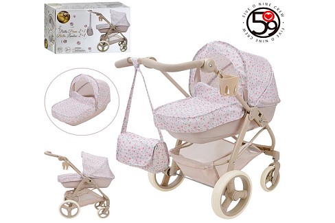 Коляска T726056 (3шт) для ляльки, класика, д67,5-ш40,5-в74см, люлька д55-ш27-в13см(пластик), корзина