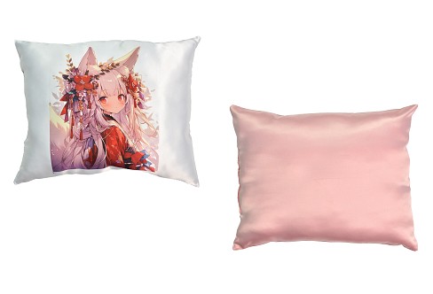 Подушка Кіцуне" розмір 40*35 см рожева  з нанесенням сублімації Strateg (60665)"