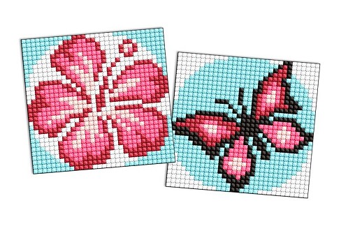 Набір з алмазною мозаїкою на самоклеючій основі для дітей Рожевий колір" 9x9см  AMS1063"