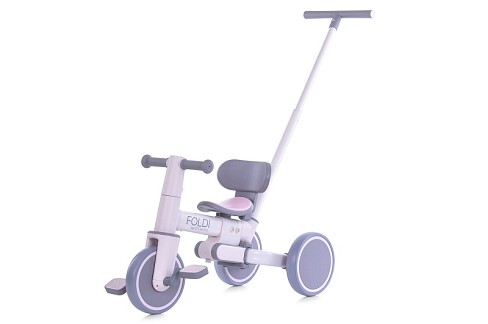 Велосипед дитячий El Camino FOLDI ME 1202 Lavender (1шт) 3в1, 3 кол. EVA 8д., батьківська ручка, буз