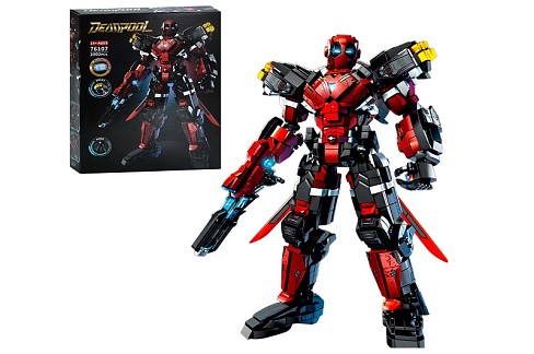 Конструктор 76107 (8шт) супергерой, робот, 2002дет, 35см, світло, бат(табл), в кор-ці, 33-42-9см