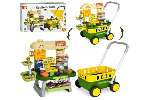 Магазин L666-109 (10шт) прилавок, звук, возик, продукти, солодощі, 37дет, на бат-ці, в кор-ці, 53-36