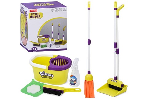 Набір для прибирання 2VY003 (18шт) швабра, щітки, совок, відро 24-14-16,5см, аксесуари, в кор-ці, 20