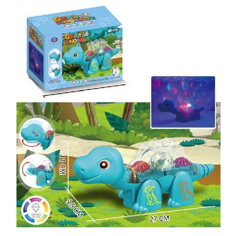 Динозавр NR617-207 (48шт) 27см, музика, світло, їздить, шестерні, рухливі деталі, на бат-ці, в кор-ц