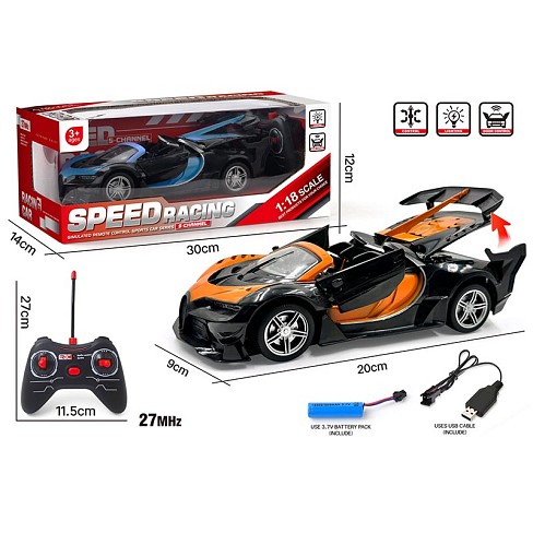 Машина р/к арт. 758-28+ (48шт/2) акум. 2кольора,світ.,відкрив. двері, короб. 30*14*12см