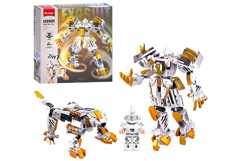 Конструктор SLUBAN M38-B1276 (32шт) 2в1 (робот 16см, тварина), фігурка, 254дет, в кор-ці, 22-23,5-7с