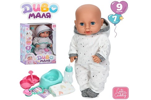 Лялька YL2540C-E-DM-UA (12шт) 40см, п'є-пісяє, сенсорний, музика, звук, реагує на соску, горщик, пля