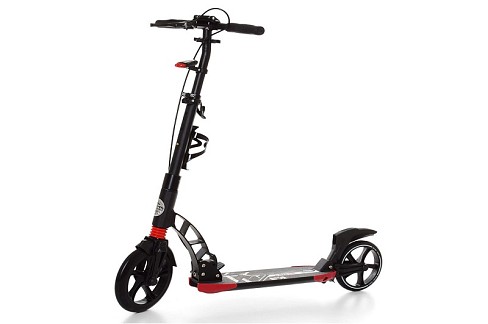 Самокат SR 2-014-B (1шт) дорослий,алюм,кол2штПУ230/200мм,кермо94-103см,ручне гальмо,фара,підстакан,ч