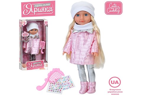 Лялька M 6235 I UA (18шт) Яринка, 40см, музика(укр), пісні, гребінець, стрази-наліпки, на бат(табл),