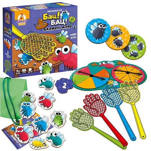 Гра настільна Vladi Toys розважальна. Бац! Бац! Скажені мухи  VT8055-37 (укр)