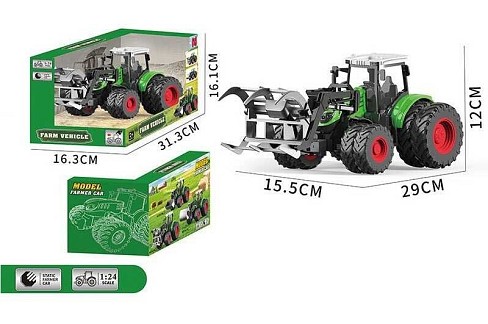 Трактор 99-79 B (30) масштаб: 1:24, гумові колеса, ківш, рухомі елементи, в коробці