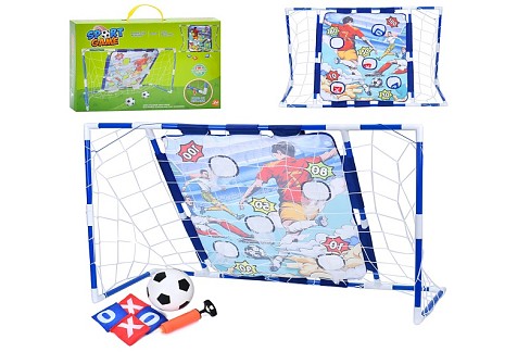 Футбольні ворота MR 1390 (8шт) сітка, накладка для навчання влучності70-60см, м'яч, мішечок для міта