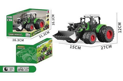 Трактор 99-79 A (30) масштаб: 1:24, гумові колеса, ківш, рухомі елементи, в коробці