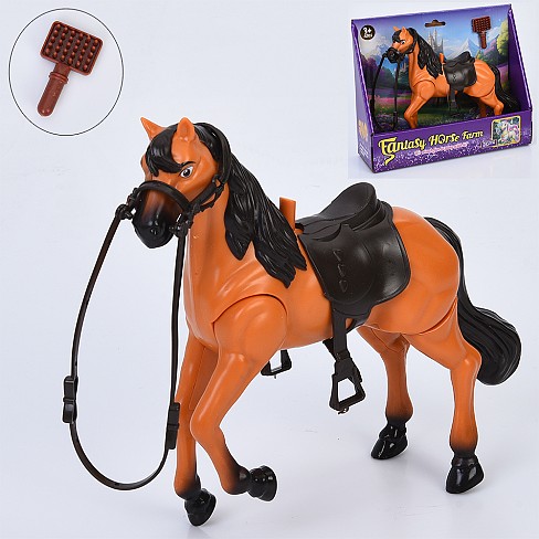 Конячка 3212A (48шт) 18см, звук, рухливі ноги та хвіст (механіч), гребінець, бат(табл), в кор-ці, 23