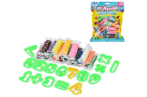 Тісто для ліплення MK 5788 (36шт) 24шт/ 24кольори, аромат, формочки 16шт (цифри, математичні знаки),