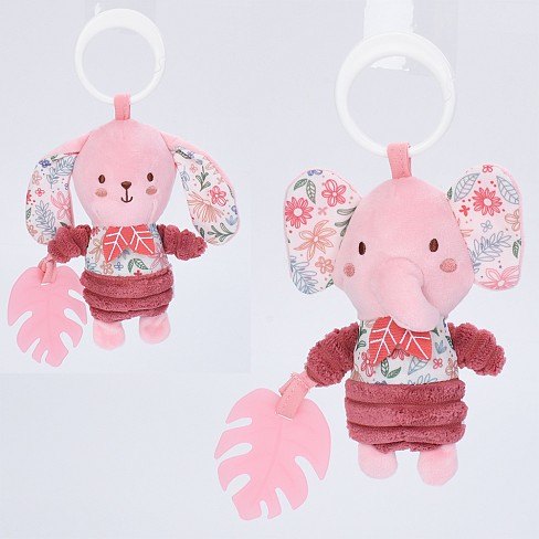 Підвіска м'яка HB 0111 AB (48шт) 21см, тварина 15см, плюш, прорізувач, звук, шуршить, 2 види (зайчик