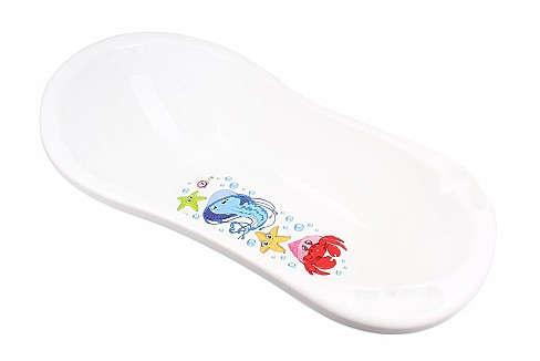 Ванночка ТехноК, арт. 9444 біла з малюнком морських мешканців