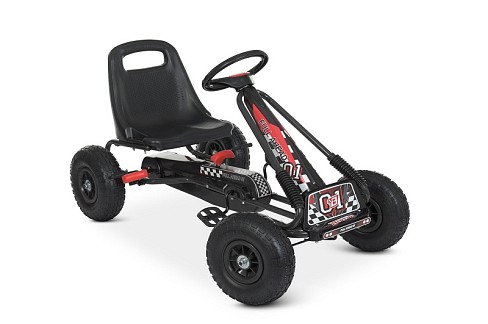 Карт M 0645(2)-2 (1шт) жел, педальний, ручне гальмо, надувн колеса, ланцюгова передача, чорний