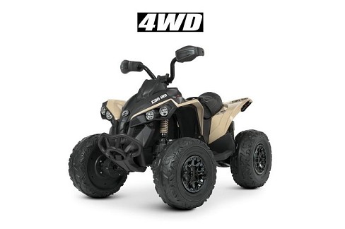 Квадроцикл M 5001EBLR-13 (1шт) 2,4G, 4мотори35W, 1акум12V10Ah, EVA, шкіра, бежевий