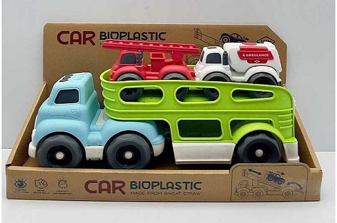 Трейлер 933-676 AM (48) звуки, мелодія, підсвічування, 2 машинки, з біопластику, в коробці