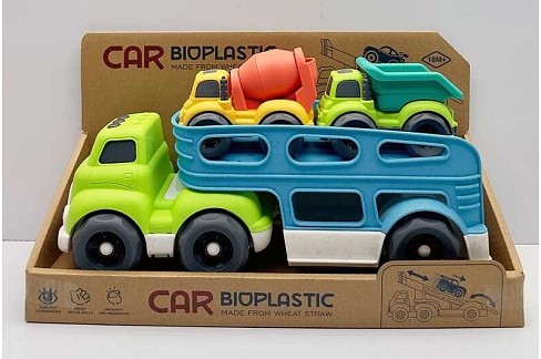 Трейлер 933-674 AM (48) звуки, мелодія, підсвічування, 2 машинки, з біопластику, в коробці