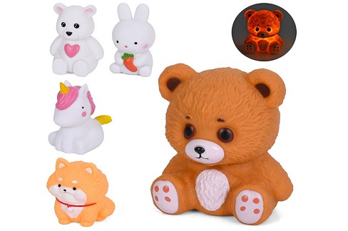 Нічник INT 0036 (50шт) тварина, світло, від 9-8-7см до 12-7-7см, 5 видів (єдиноріг, заєць, кіт, 2 ве