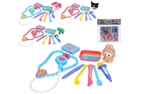 Набір лікаря D1 (72шт) стетоскоп, фігурка, медичні інструменти, 4види(LBB, KR, ЩП, LP), на листі, 29