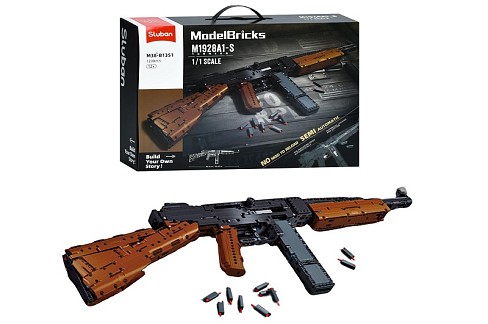 Конструктор SLUBAN M38-B1351 (6шт) зброя, автомат, 82,9-29,5см, 1:1, 1239дет, в кор-ці, 45-33-12,5см