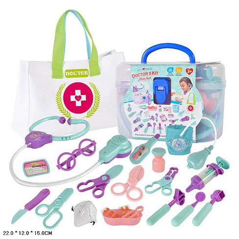 Лікар набір арт. STYJ02 (24шт/2)  шприц, сумка, стетоскоп, аксес валіза 22*12*15 см