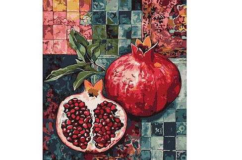 Картина по номерах Червоний гранат" 40х50см  KHO5204"