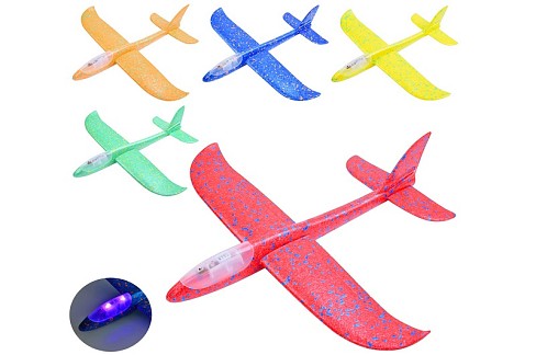 Літак FG231009002M (120шт) 47см, світло, пінопласт, мікс кольорів, на бат(табл), у пакеті, 13-47-4,5