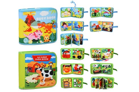 Гра CH1008-1009 (9шт) бізікнига/бізікнижка, фігури на липучках, застібка кнопка, рухливі деталі, шну