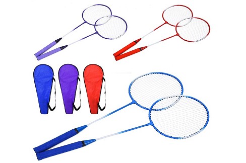 Бадмінтон MS 4597 (30шт) ракетки 2шт (66см, метал), дерев'яна ручка, 3 кольори, у чохлі, 67-23-3см