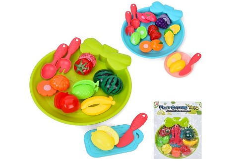 Продукти 1015-23-24 (112шт) на липучці, фрукти, ягоди, тарілка, столові прибори, 2 види, у пакеті, 2