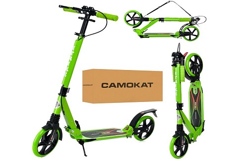 Самокат SR 2-018-10-GR (1шт)  дорос,алюм+сталь,кол2штПУ200мм,кермо89/103см,підн46-14см,ручне гальмо,