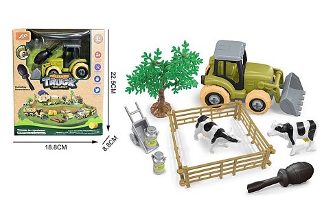 Ігровий набір арт. 8836 (60шт/2) трактор,інструменти,аксесуари у короб.18,8*8,8*22,5см