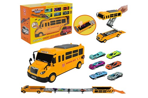 Ігровий набір арт. 8901 (18шт/2) автобус,машинки метал,трамплін, у коробці 41*30*14,5см