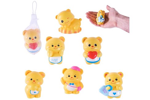 Антистрес арт. K16447 Упак12шт(600шт)сквіш  ведмедик 6 вид р-р 8 см у сітці по 12 шт у пак 25*23 с