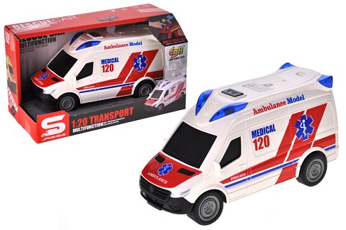 Машина інерційна JS199A Швидка допомога" озвучена, зі світлом, в коробці р.24x11,2x12,2 см YG Toys"