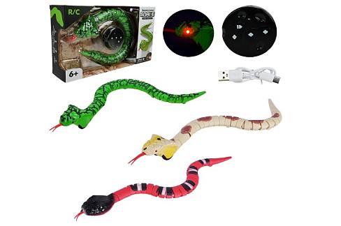 Іграшка інтерактивна змія арт. 218B-6B/7A/7B, на р/к, 3 види мікс, короб.15,2*6,2*25,5см.