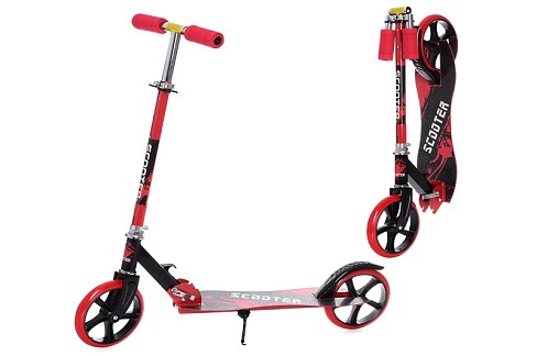 Самокат SR 2-050-1-R (1шт) сталь,2колесаПУ200мм,кермо87-97см,підніжка30-11см,підставка,складаний