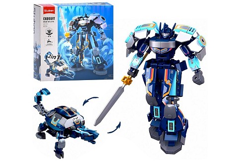 Конструктор SLUBAN M38-B1278 (32шт) 2в1 (робот 18,5см, тварина), фігурка, 251дет, в кор-ці, 22-23,5-