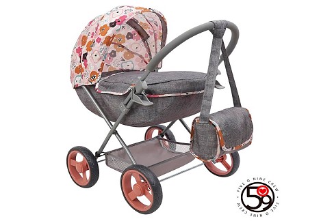 Коляска T725038 (6шт) для ляльки, класика, д54-ш38-в58см, ручка EVA, люлька 49-26см, сумка, метал, в