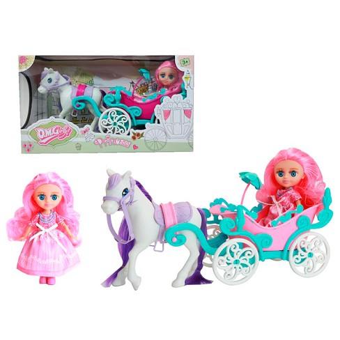 Карета RR015 (24шт) конячка, 29см, лялька 16см шарнірна, в кор-ці, 32-18-10,5см