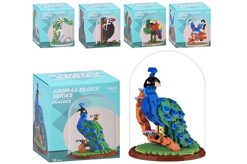 Конструктор MG1368B/C/D/E-MG1366E (60шт) птах, колба, 5 видів, в кор-ці, 13-17-13см