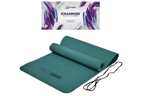 Йогамат MS 0613-27 Deep Teal (12шт) для йоги/фітнесу, TPE, 183-61см, 6мм,у пакеті, 61-12,5--12,5см